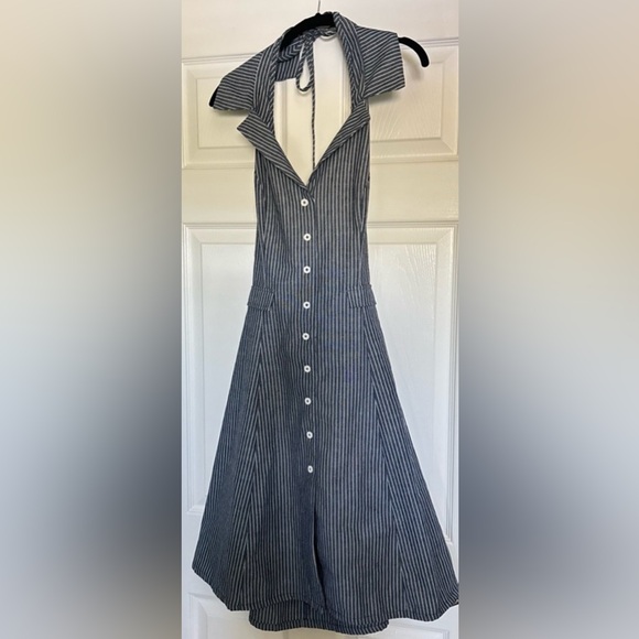 Dresses & Skirts - Striped Sleeveless Button-Down Dress